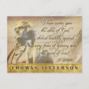 Carte Postale Statue et citation de Thomas Jefferson