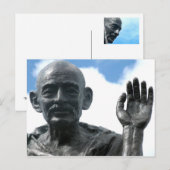 Carte postale Statue Gandhi - Citation Force (Devant / Derrière)