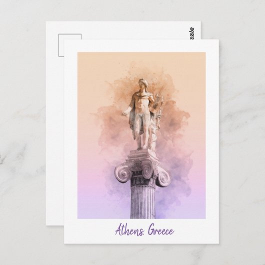 Carte Postale Statue grecque classique d'Apollo (Devant / Derrière)