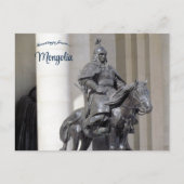 Carte Postale Statue guerrière en Mongolie Carré Sukhbaatar (Devant)