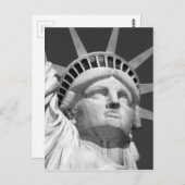 Carte Postale Statue noire et blanche de la Liberté (Devant / Derrière)