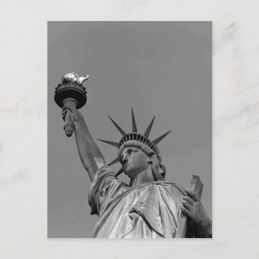 Carte Postale Statue noire et blanche de Liberty New York (Devant)