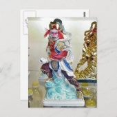 Carte Postale Statue religieuse chinoise (Devant / Derrière)