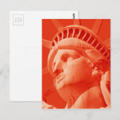 Carte Postale Statue rouge de la Liberté (Devant / Derrière)