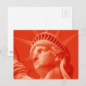 Carte Postale Statue rouge de la Liberté (Devant / Derrière)