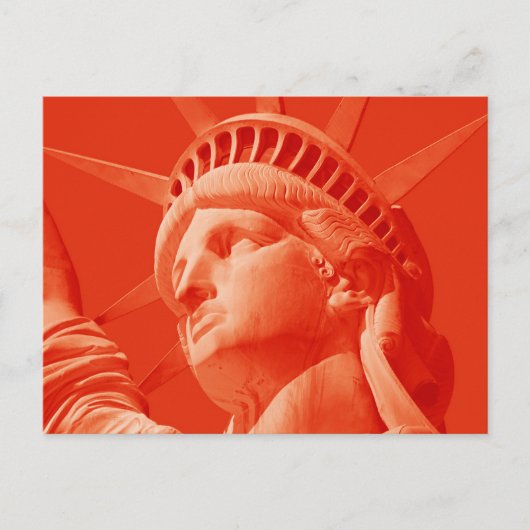 Carte Postale Statue rouge de la Liberté (Devant)