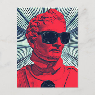 Carte Postale Statue rouge Hipster