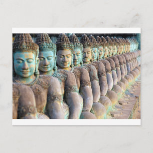 Carte Postale Statues de Bouddha Vert Siem Reap Cambodge