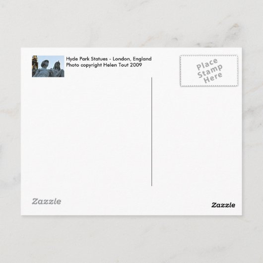 Carte Postale Statues de Hyde Park (Dos)