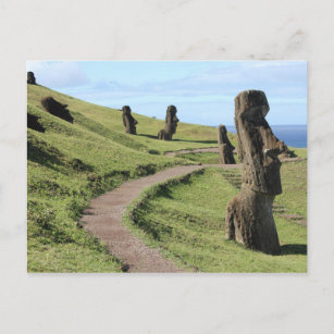Carte Postale Statues de l'île de Pâques sur Hill