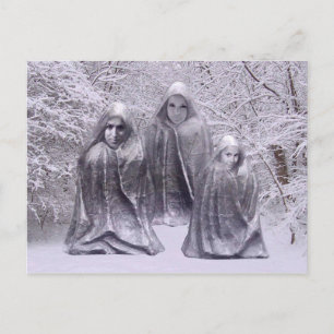 Carte Postale Statues en hiver