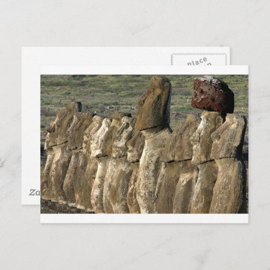 Carte Postale Statues Moai Rapa Nui (Île de Pâques) (Devant / Derrière)