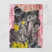 Carte Postale Statues of People mixed media collage (Devant)