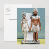 Carte Postale Statuette d'Amenophis IV et Nefertiti (Devant / Derrière)
