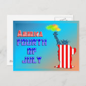 Carte Postale Statut de la liberté 4 juillet (Devant / Derrière)