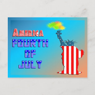 Carte Postale Statut de la liberté 4 juillet