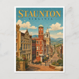 Carte Postale Staunton Virginie GeoSaga Historique du centre-vil