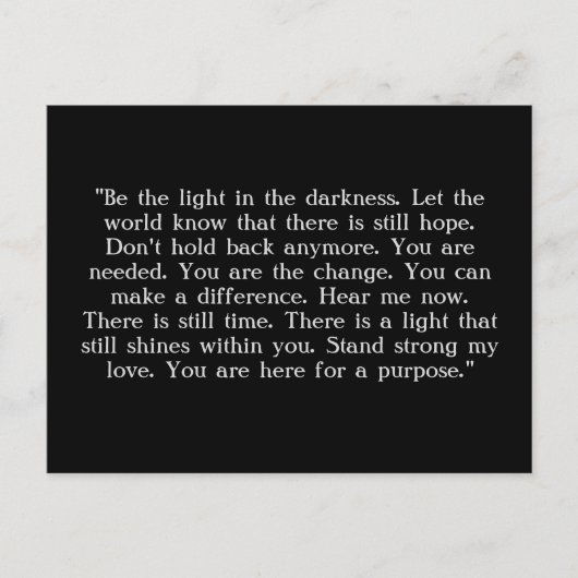 Carte postale "stay" du projet Semicolon (Devant)