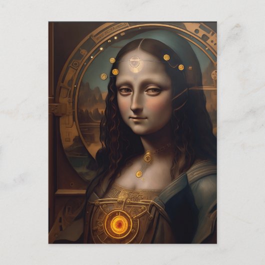 Carte Postale Steam Punk Mona Lisa (Devant)