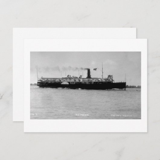 Carte Postale Steamer Alpena sur la rivière St Clair par Louis P (Devant / Derrière)