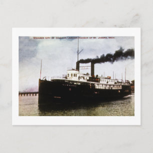 Carte Postale Steamer City Chicago, Harbour St Joseph Michigan