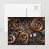 Carte Postale Steampunk - Abstrait - Le temps est compliqué (Devant / Derrière)