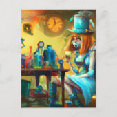 Carte Postale Steampunk Alice Création de potions dans un labora (Devant)