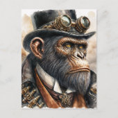 Carte Postale Steampunk Ape Watercolor Art (Devant)