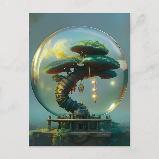 Carte postale Steampunk Bonsai Tree in Glass Orb (Devant)