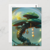 Carte Postale Steampunk Bonsai Tree sous le dôme (Devant / Derrière)