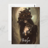 Carte Postale Steampunk Cacher Les Yeux Oeuvres D'Art Originales (Devant / Derrière)