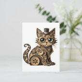 Carte Postale Steampunk chat animaux papier artisanat (Debout devant)