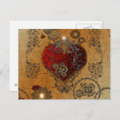 Carte Postale Steampunk, coeur génial (Devant / Derrière)