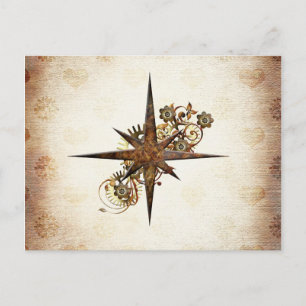 Carte postale Steampunk Compass Star
