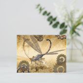 Carte Postale Steampunk, dragonflies de vapeur impressionnantes (Debout devant)