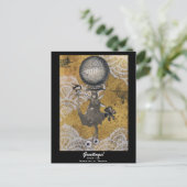 Carte postale Steampunk du Ministère des Voyages (Debout devant)