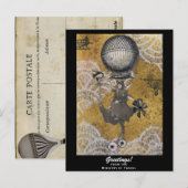 Carte postale Steampunk du Ministère des Voyages (Devant / Derrière)