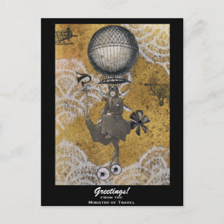 Carte postale Steampunk du Ministère des Voyages