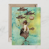 Carte Postale Steampunk Flying Fish Seaship (Devant / Derrière)