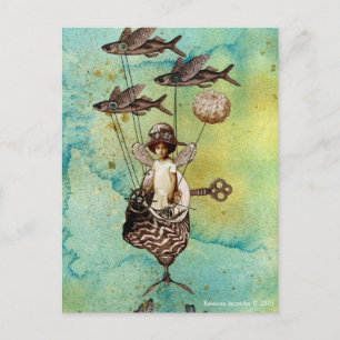 Carte Postale Steampunk Flying Fish Seaship