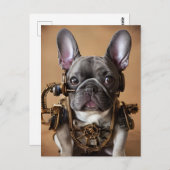 Carte postale Steampunk French Bulldog (Devant / Derrière)