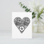 Carte Postale Steampunk Horloge OEuvres et Coeur d'engrenage (Debout devant)
