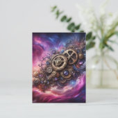Carte Postale Steampunk Industrial Clocwork Purple and Pink (Debout devant)