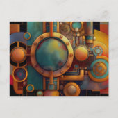 Carte Postale Steampunk Industrial Geometry Art (Devant)