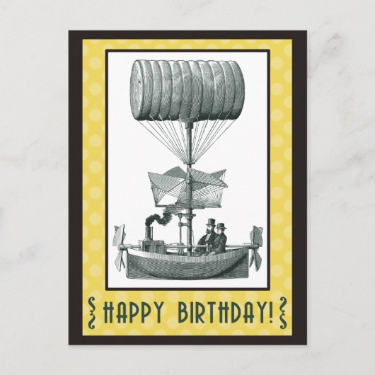 Carte Postale Steampunk Joyeux anniversaire (Devant)