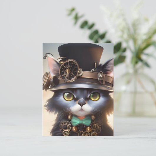 Carte postale Steampunk Kitten (Debout devant)