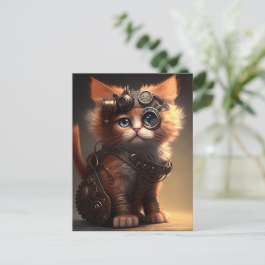Carte Postale Steampunk Kitten (Debout devant)