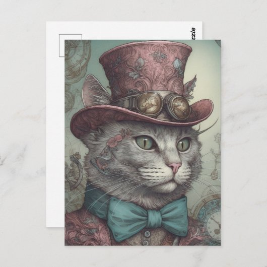 Carte postale Steampunk Kitty (Devant / Derrière)