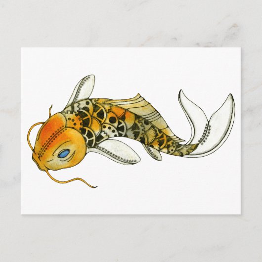 Carte Postale Steampunk Koi (Devant)