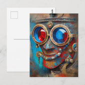 Carte Postale Steampunk Le Portrait De L'Homme Tin (Devant / Derrière)